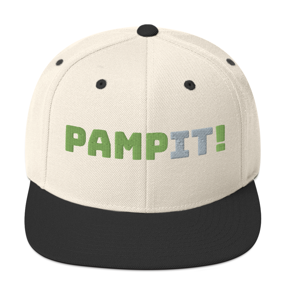PampIT Snapback Hat -- Green and Grey