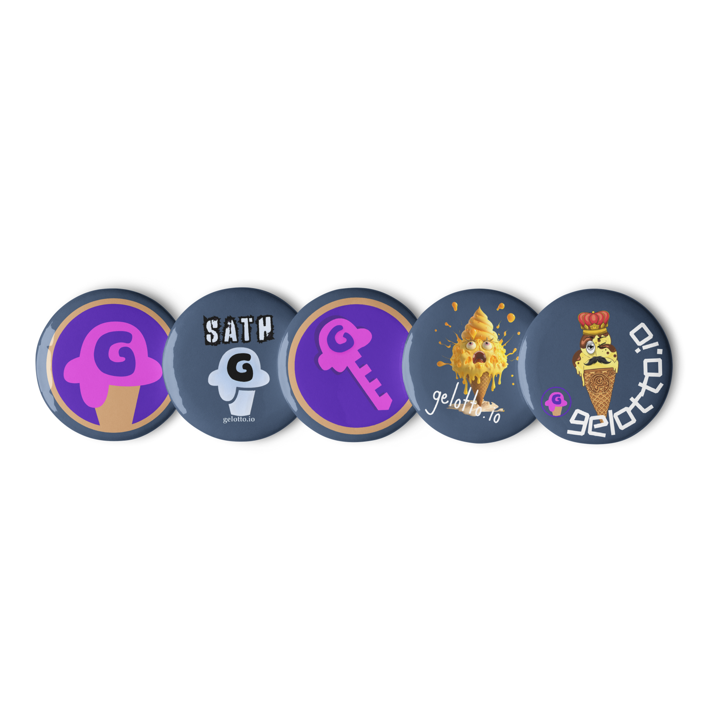 GLTO, GKEY, SATH, Mostro, Series 1, Set of pin buttons (light blue)