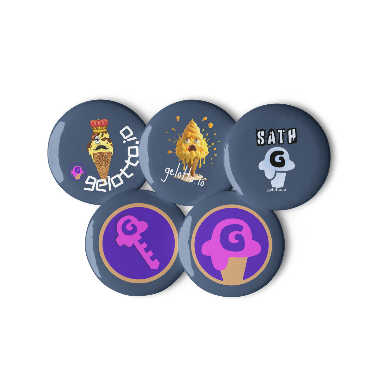 GLTO, GKEY, SATH, Mostro, Series 1, Set of pin buttons (light blue)