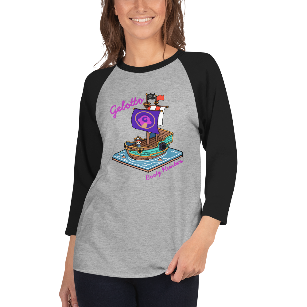 Gelotto Booty Hunter 3/4 sleeve raglan shirt
