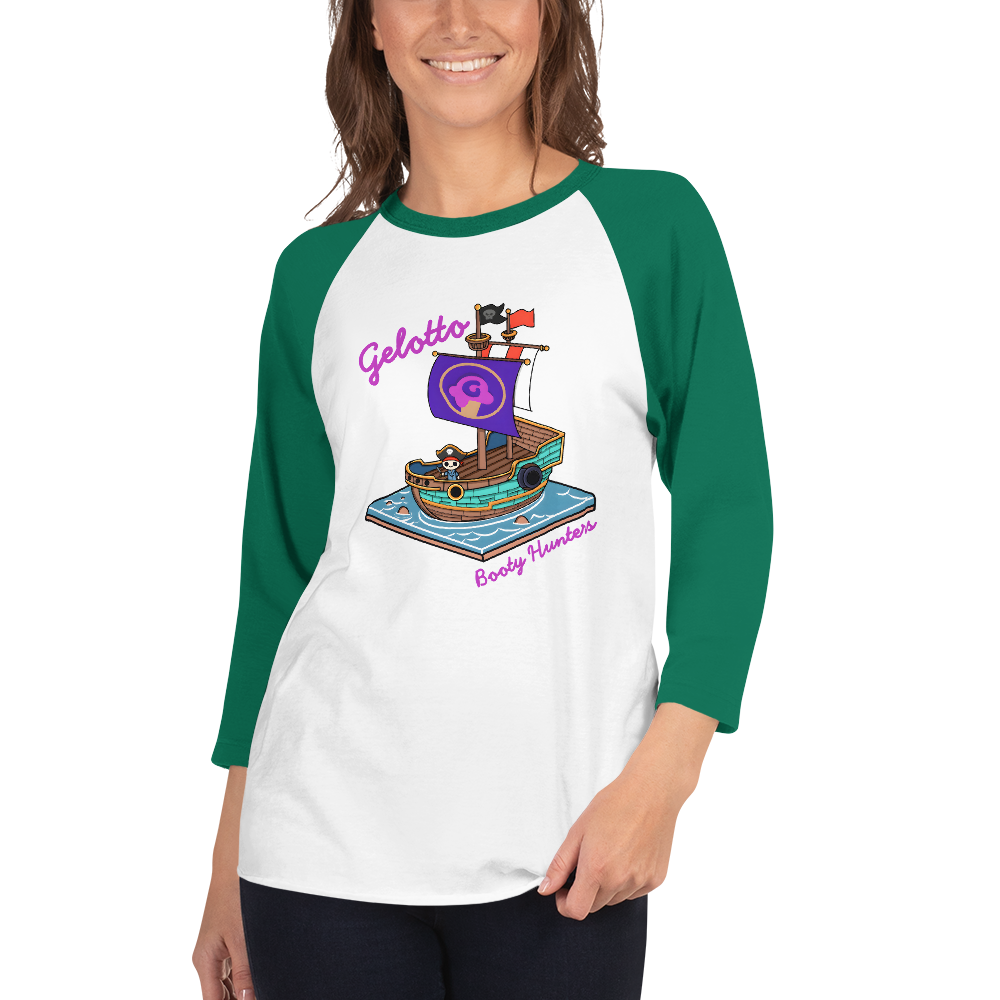 Gelotto Booty Hunter 3/4 sleeve raglan shirt