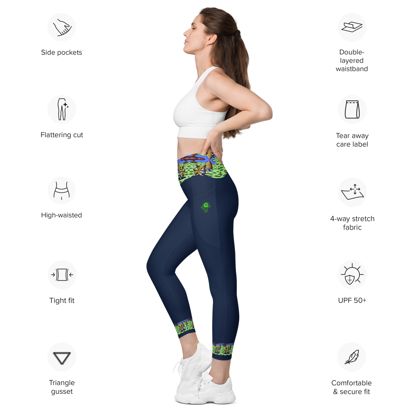 Pixel Dog Leggings with pockets