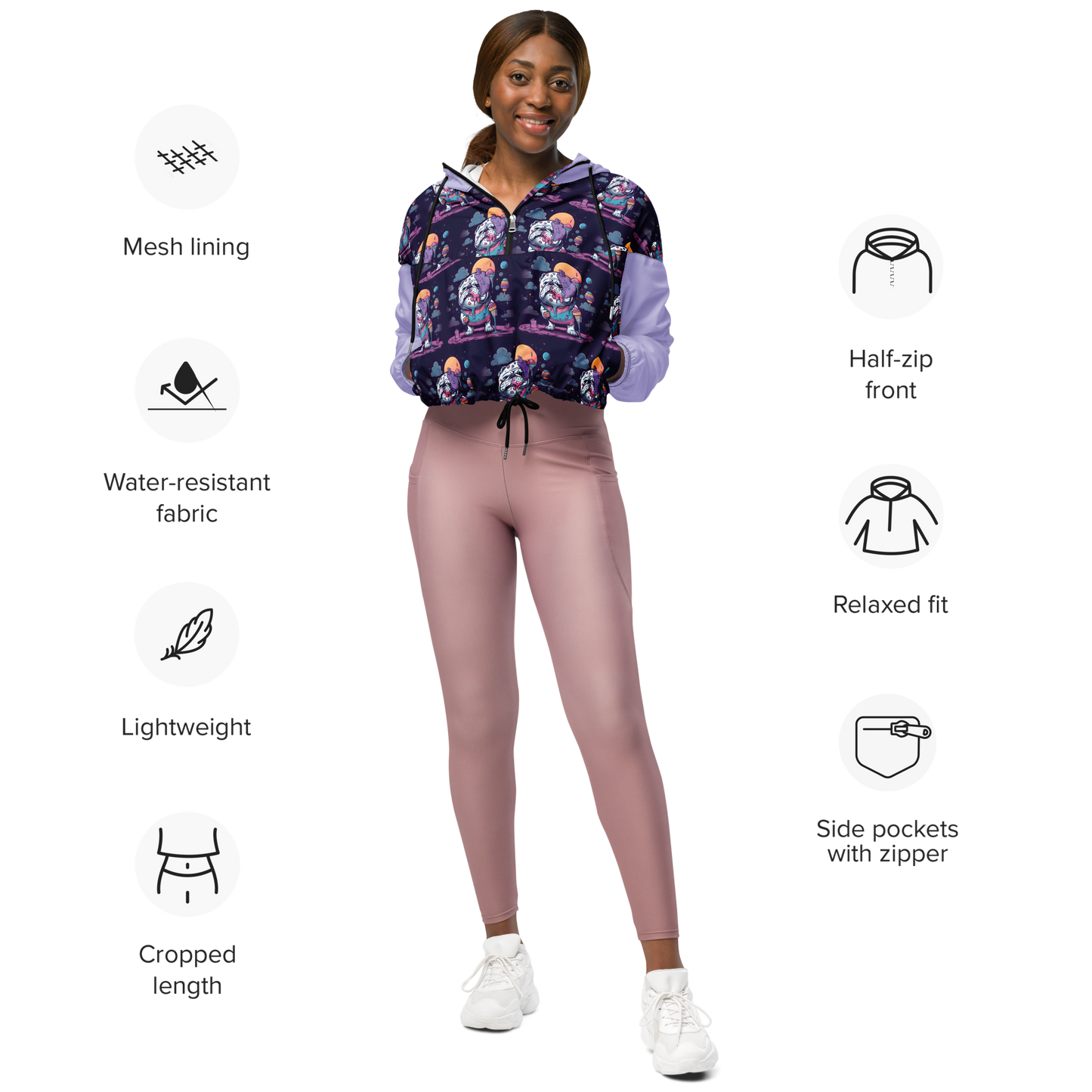 Ice Cream Dog Women’s cropped windbreaker