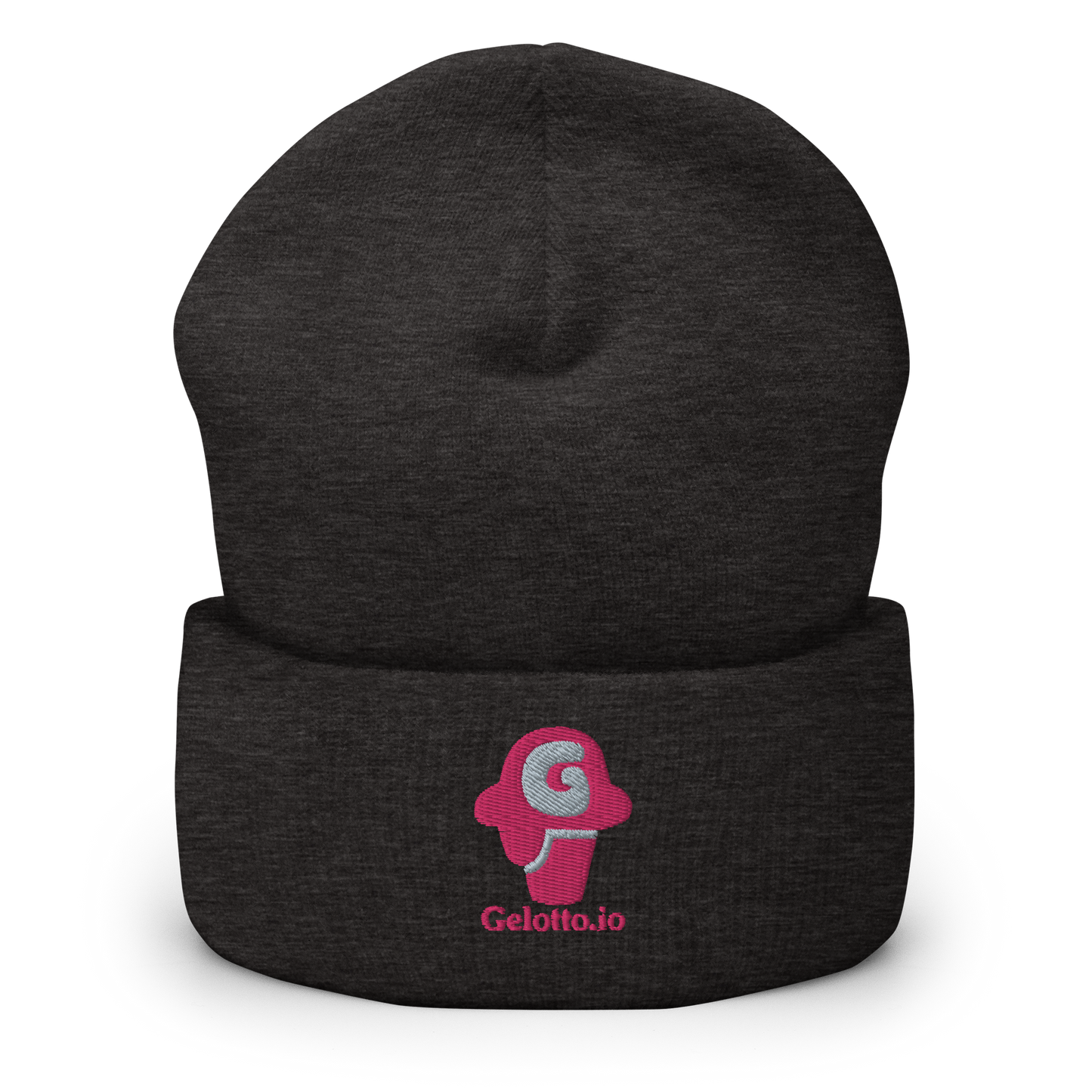 Gelotto logo Cuffed Beanie (pink logo)