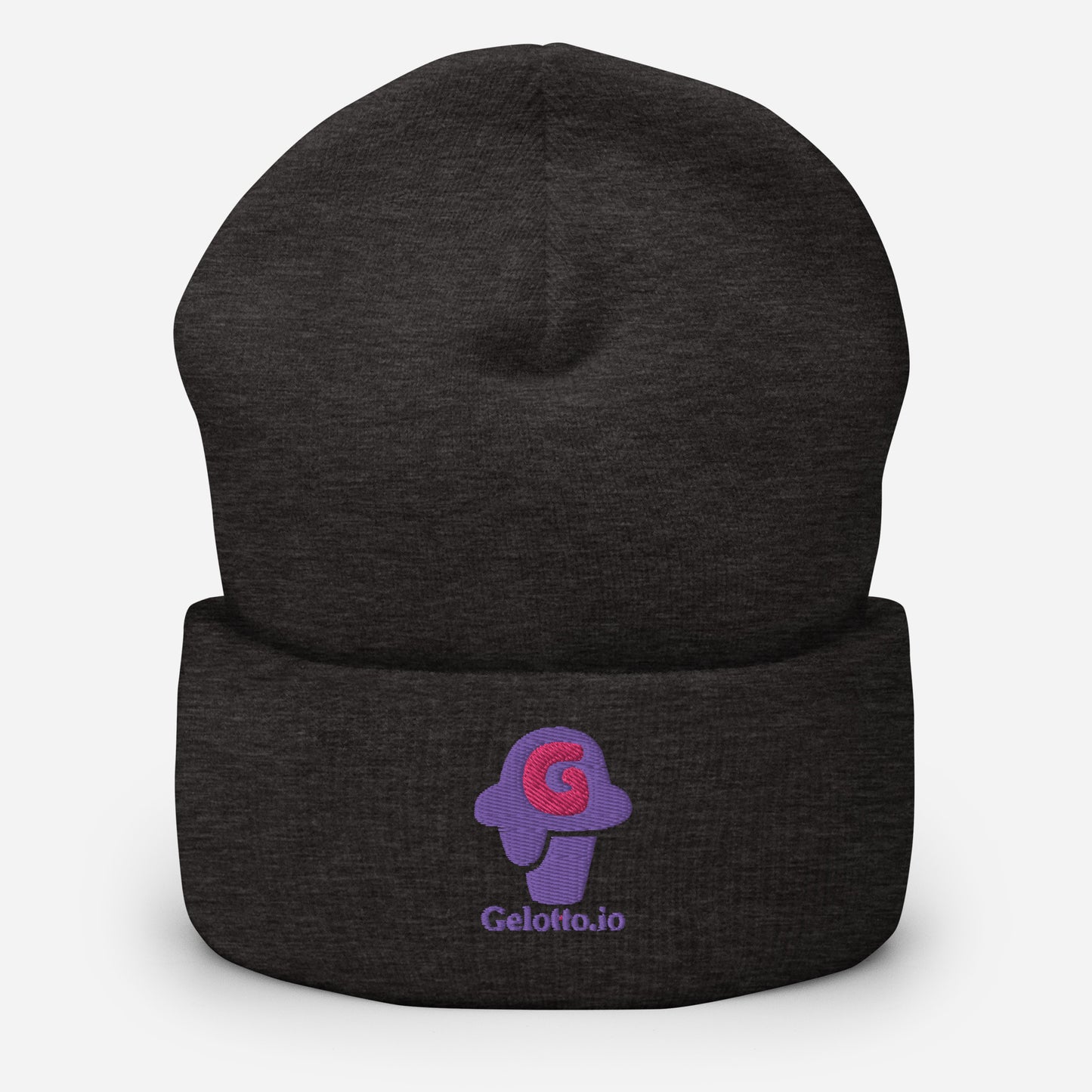 Gelotto logo Cuffed Beanie (purple and pink logo)