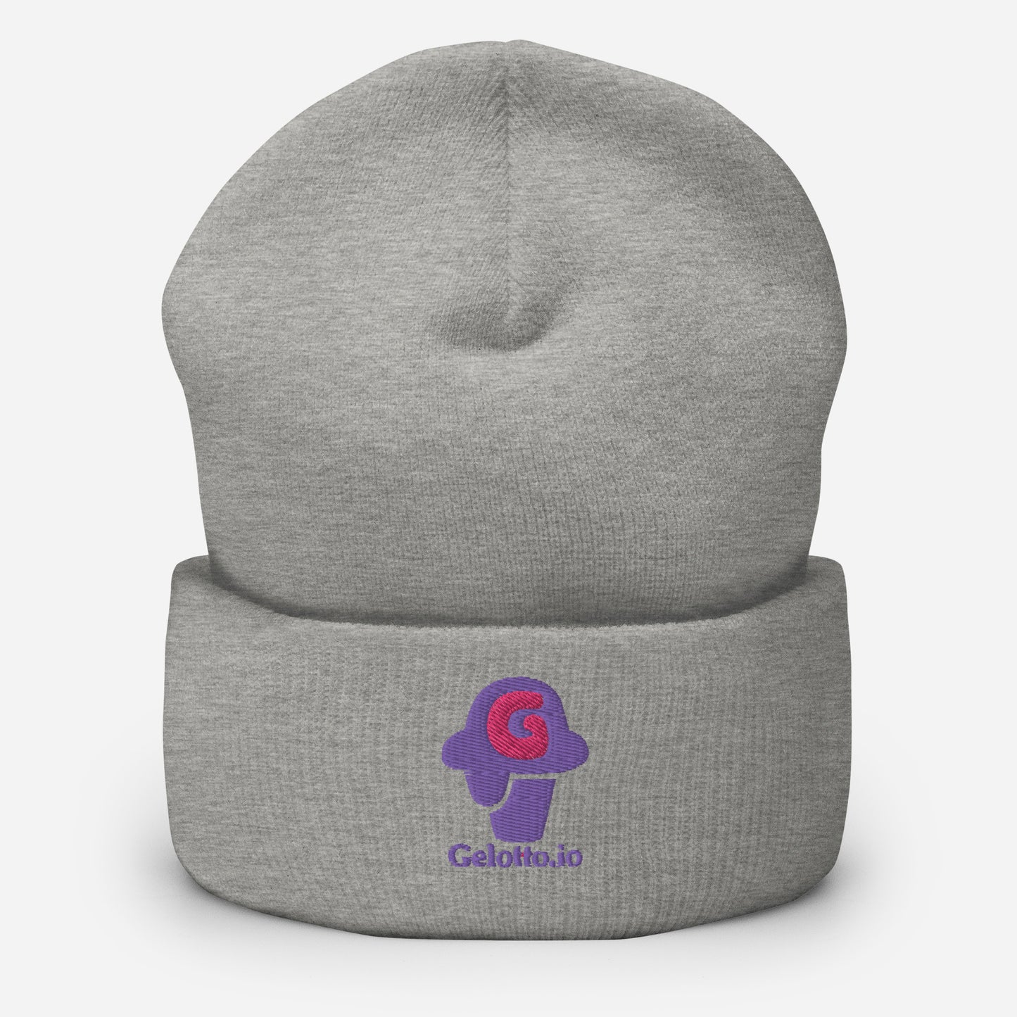 Gelotto logo Cuffed Beanie (purple and pink logo)