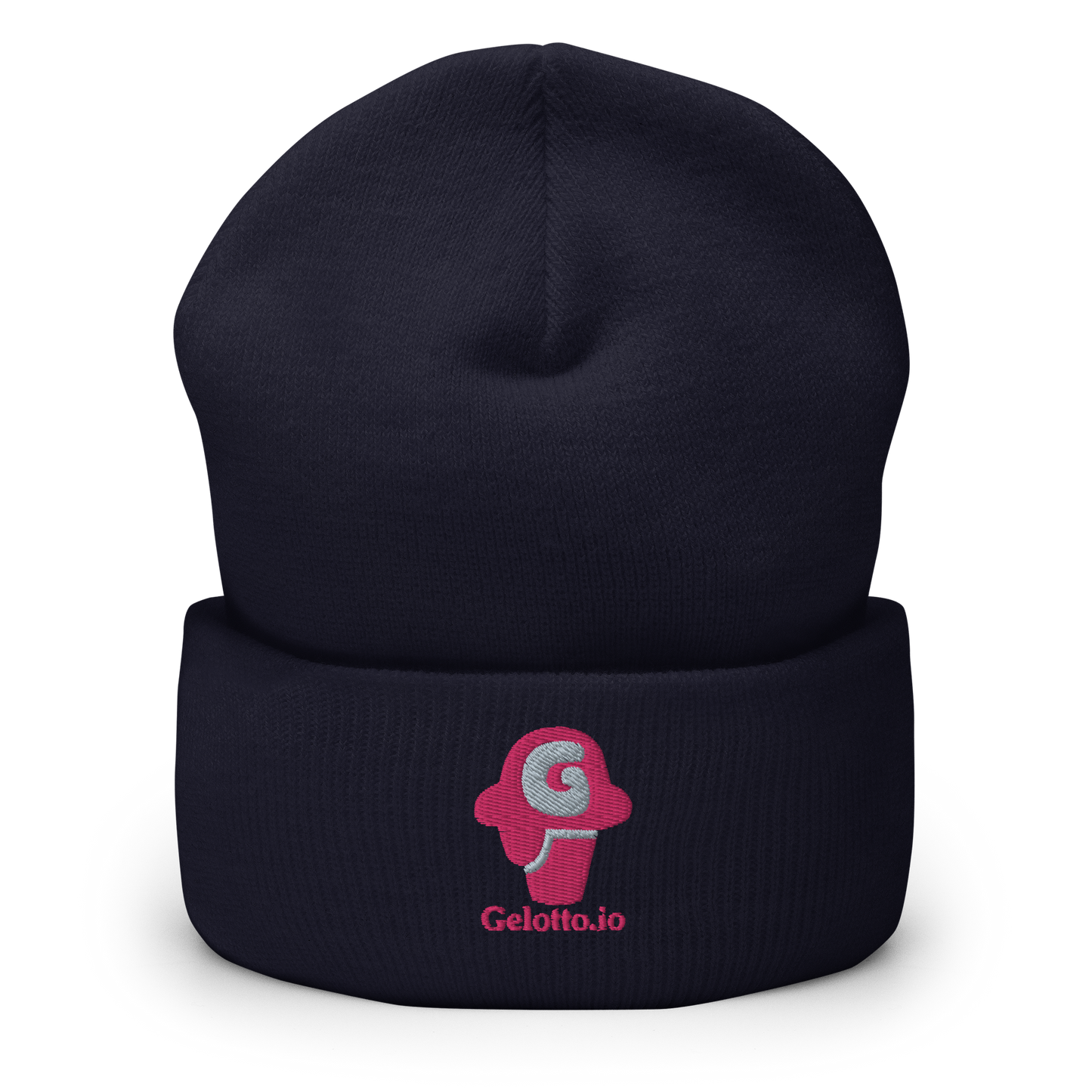 Gelotto logo Cuffed Beanie (pink logo)