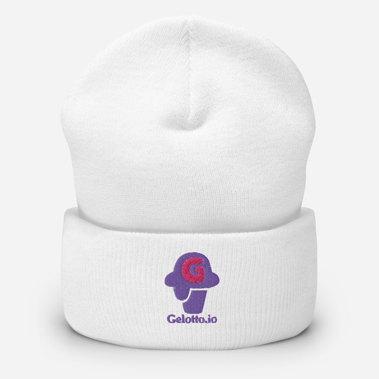 Gelotto logo Cuffed Beanie (purple and pink logo)