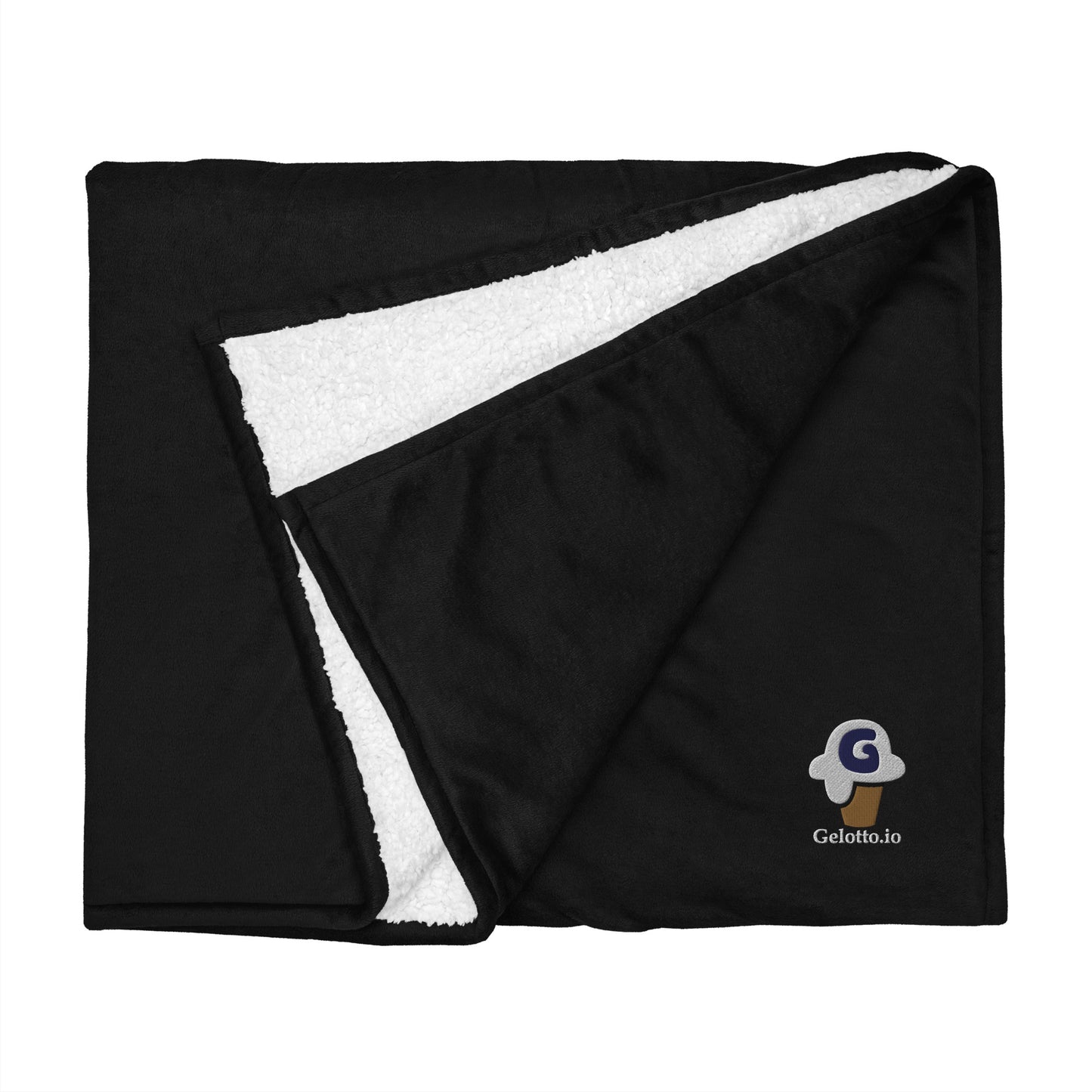 Gelotto logo Super-Soft sherpa blanket (grey and black logo)