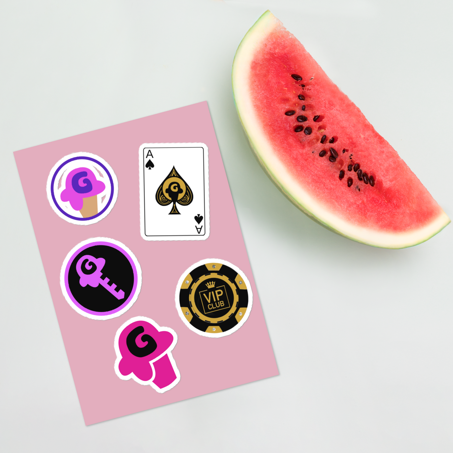 Gelotto, GKEY, VIP logo Sticker sheet