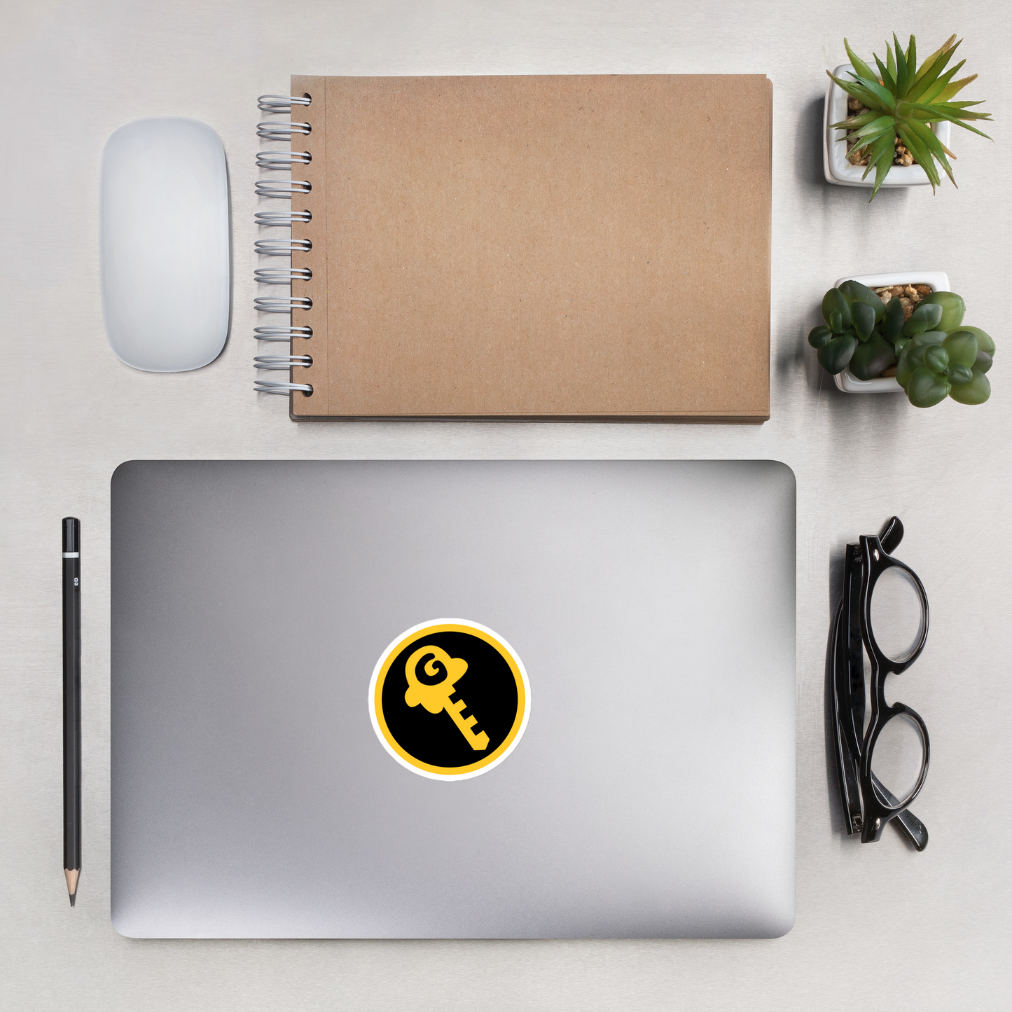 Gkey logo bubble-free stickers (yellow and black logo)