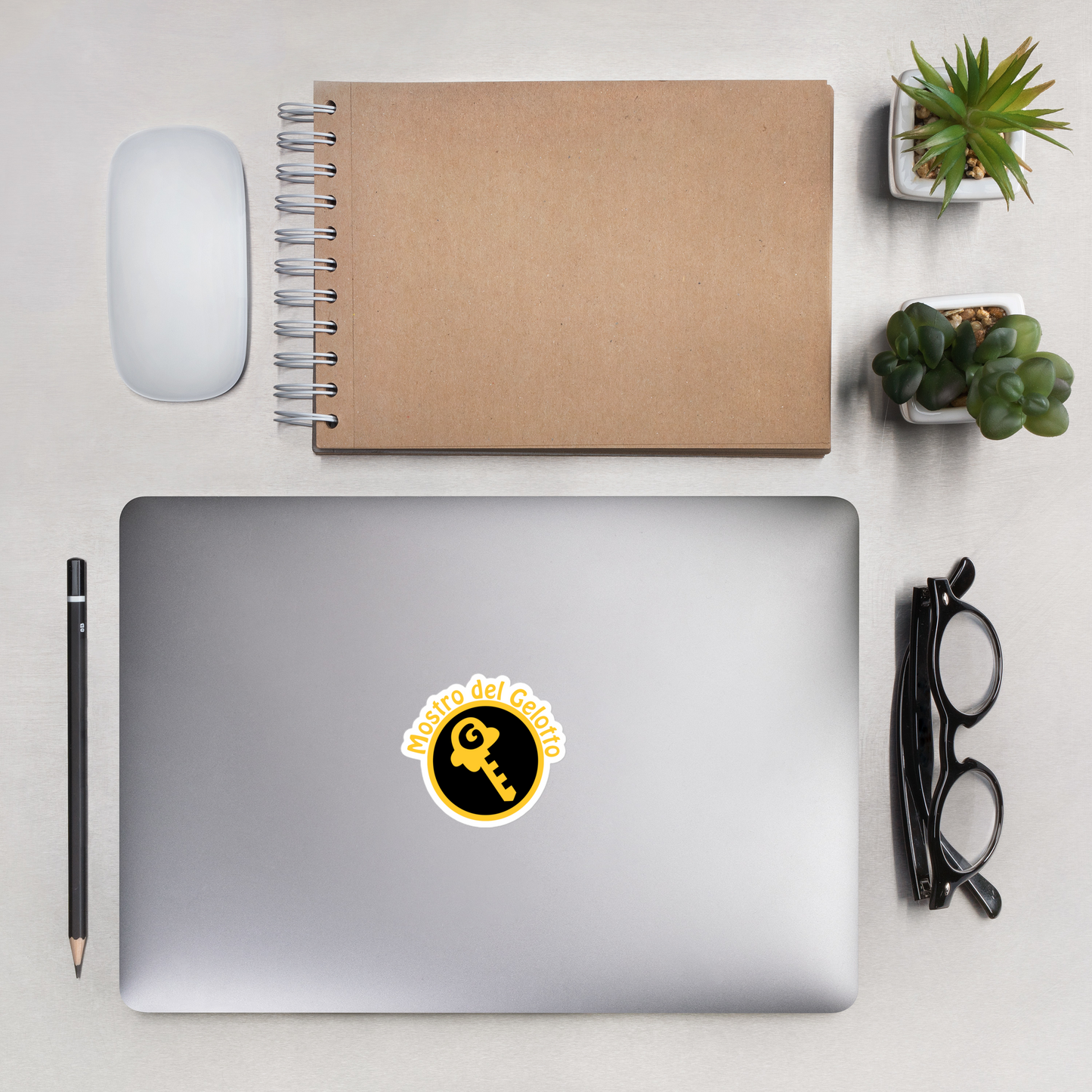 Mostro del Gelotto / Gkey Bubble-free stickers (gold and black logo)