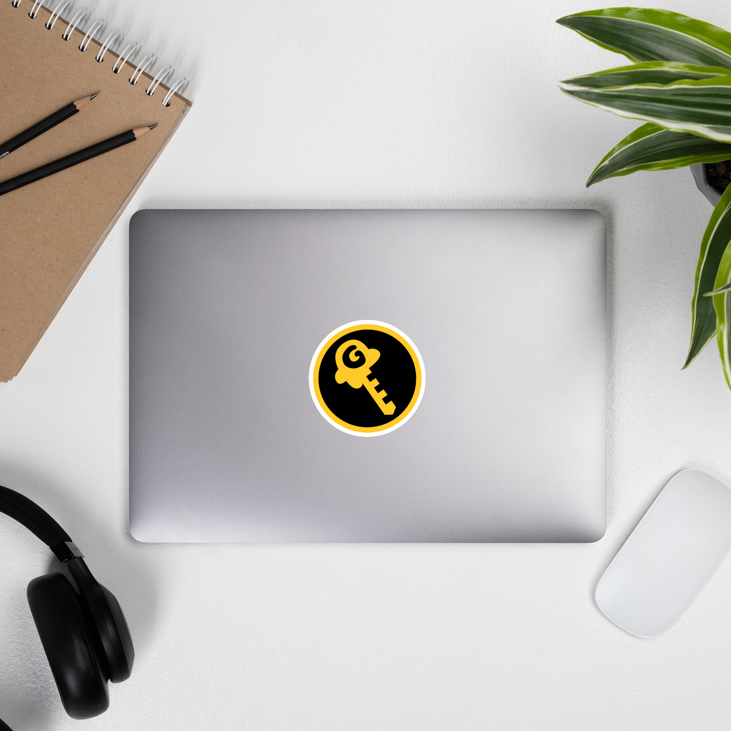 Gkey logo bubble-free stickers (yellow and black logo)