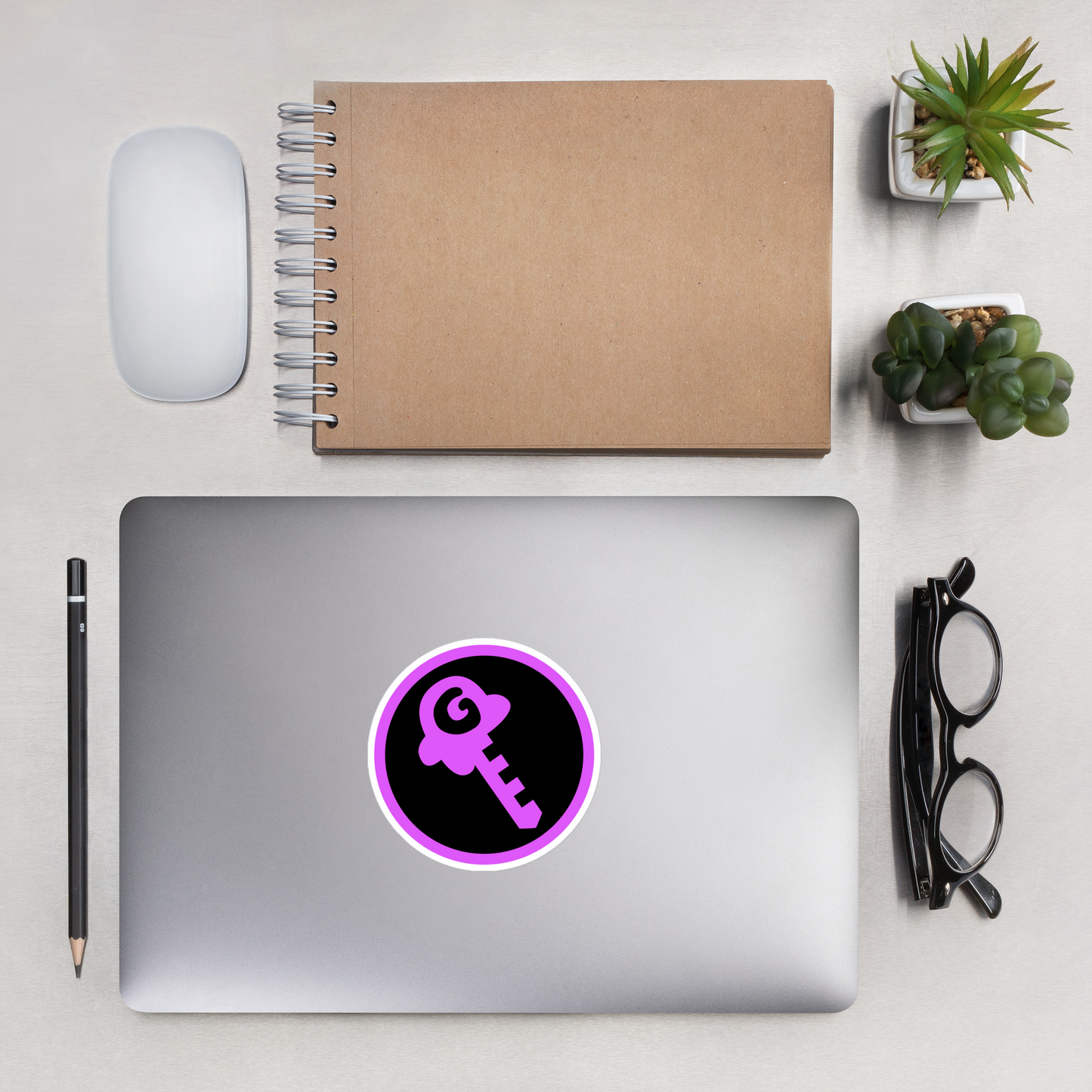 Gkey logo bubble-free stickers (pink and black logo)
