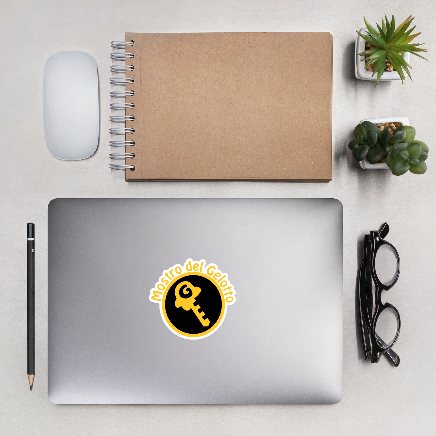 Mostro del Gelotto / Gkey Bubble-free stickers (gold and black logo)