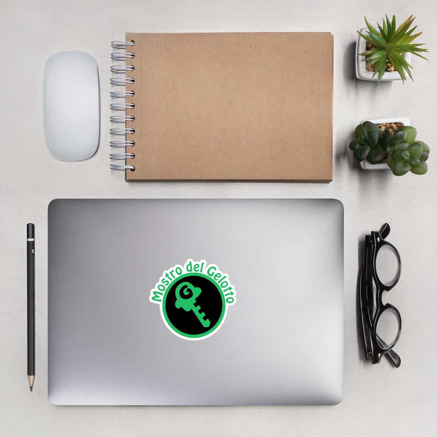 Mostro del Gelotto / GKEY Bubble-free stickers (green and black logo)