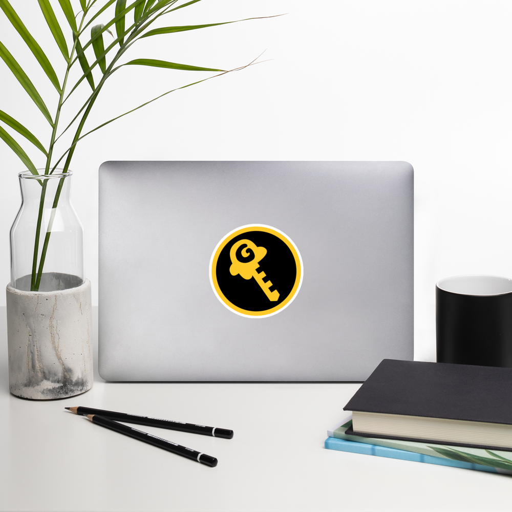 Gkey logo bubble-free stickers (yellow and black logo)