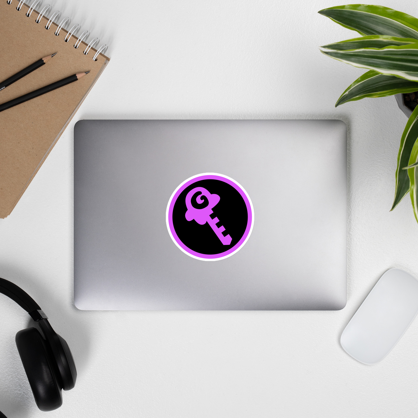 Gkey logo bubble-free stickers (pink and black logo)