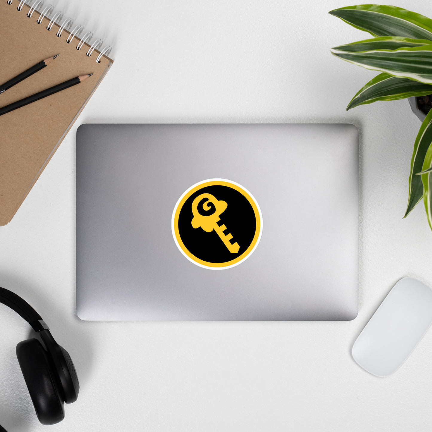 Gkey logo bubble-free stickers (yellow and black logo)