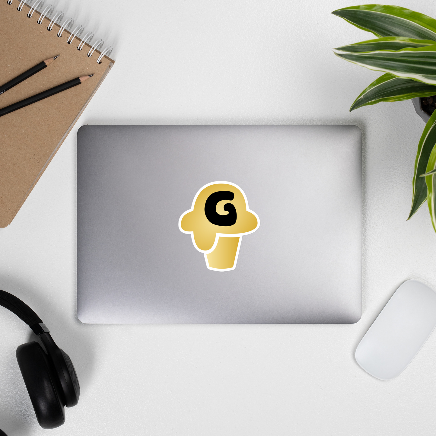 Gelotto logo Bubble-free stickers (gold and black logo)