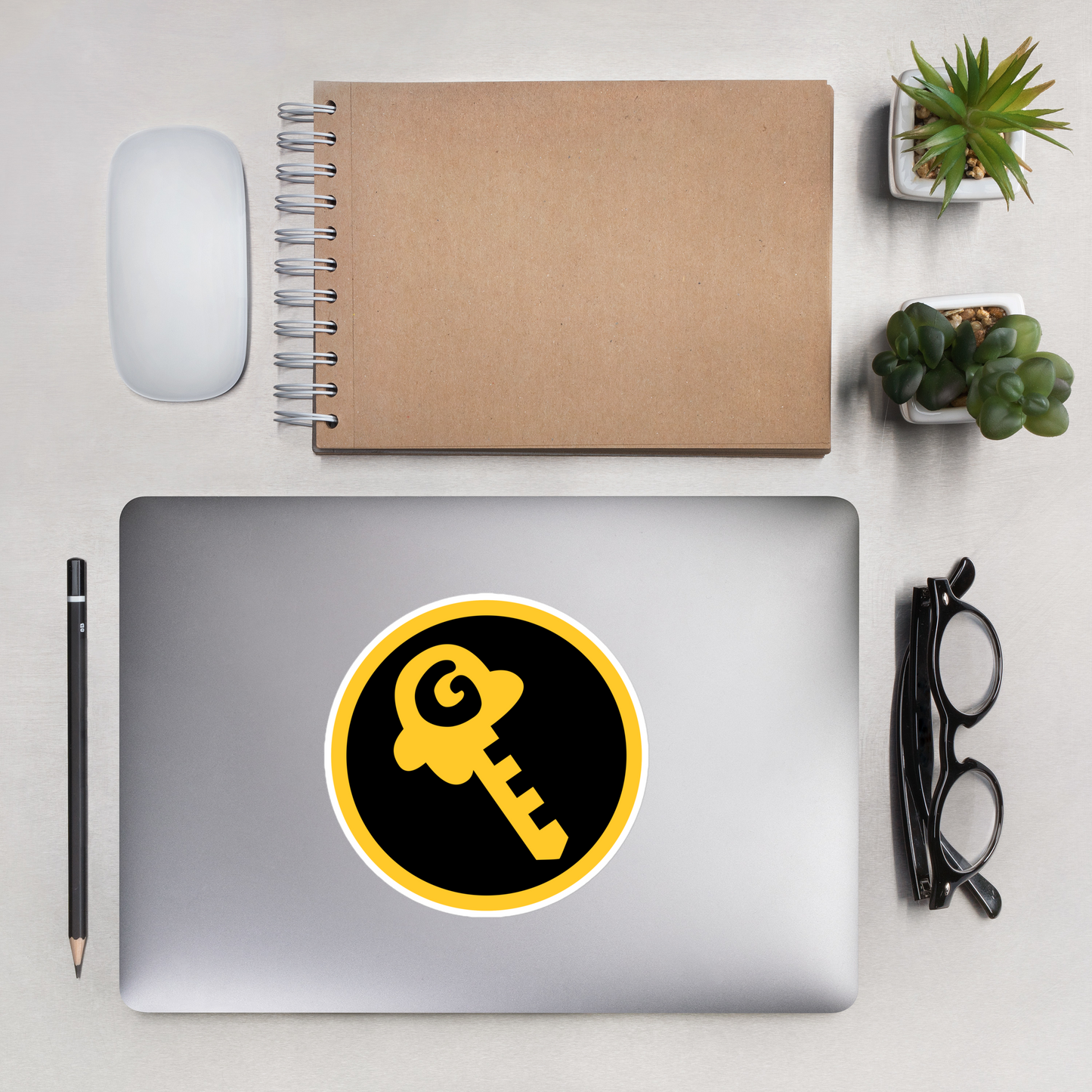 Gkey logo bubble-free stickers (yellow and black logo)