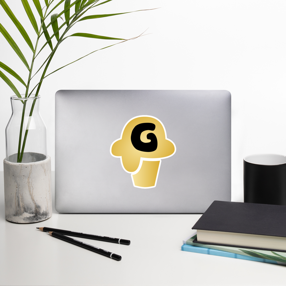 Gelotto logo Bubble-free stickers (gold and black logo)
