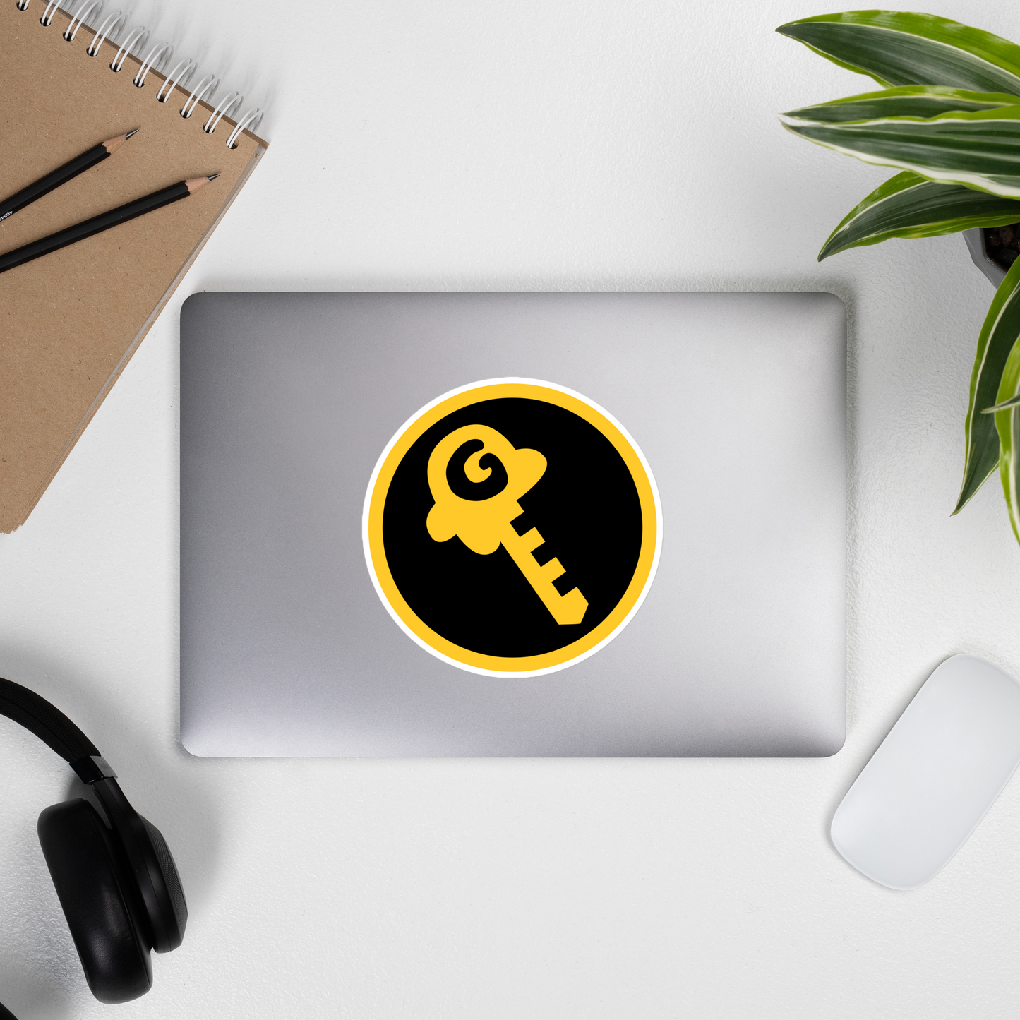 Gkey logo bubble-free stickers (yellow and black logo)