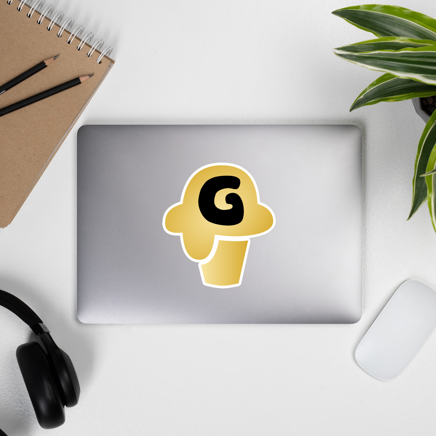 Gelotto logo Bubble-free stickers (gold and black logo)