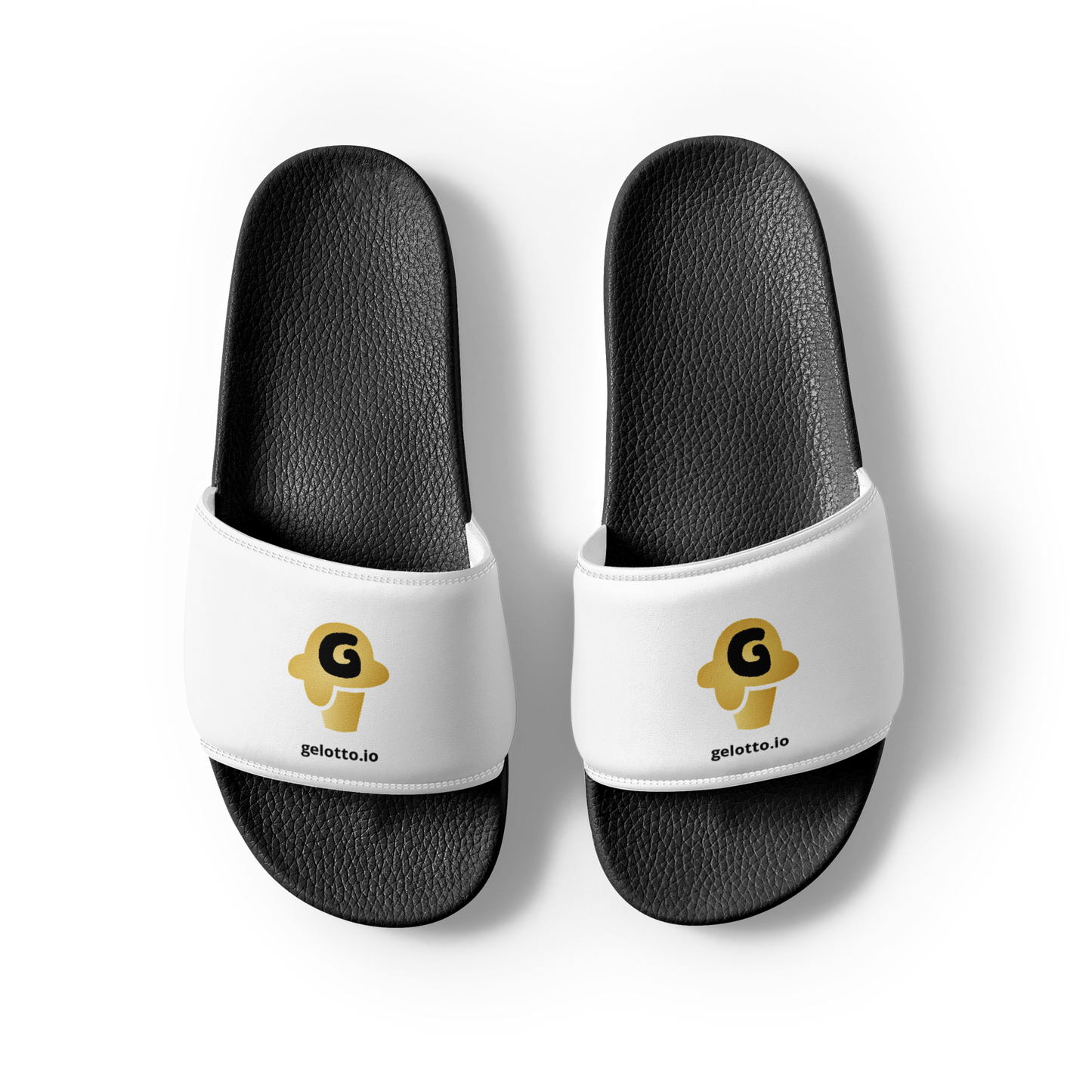 Gelotto logo Men’s slides (gold and black logo)