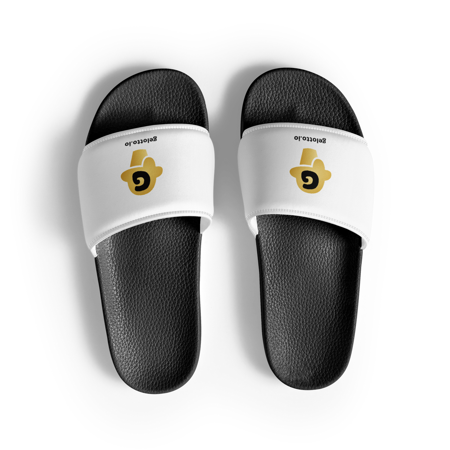 Gelotto logo Men’s slides (gold and black logo)