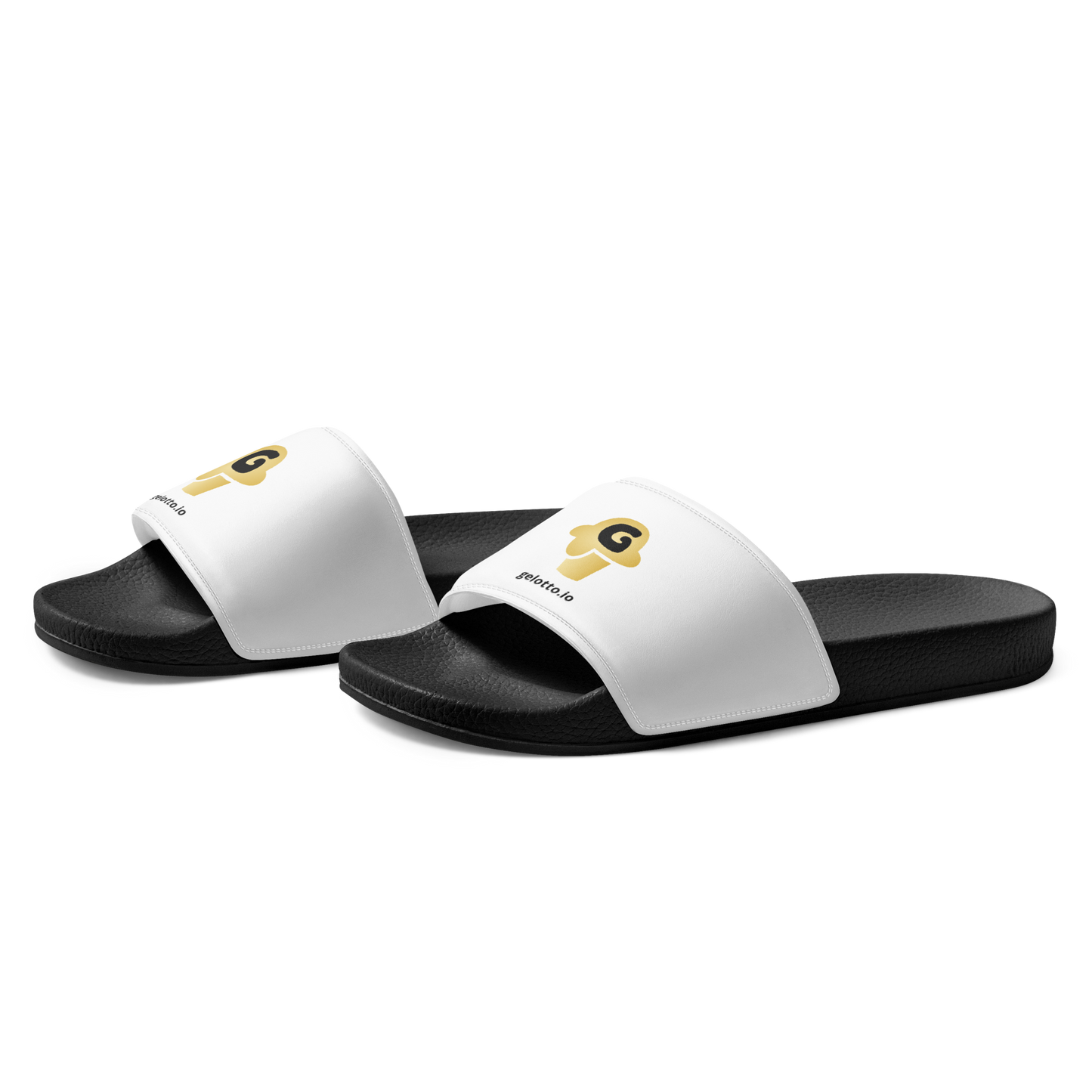 Gelotto logo Men’s slides (gold and black logo)