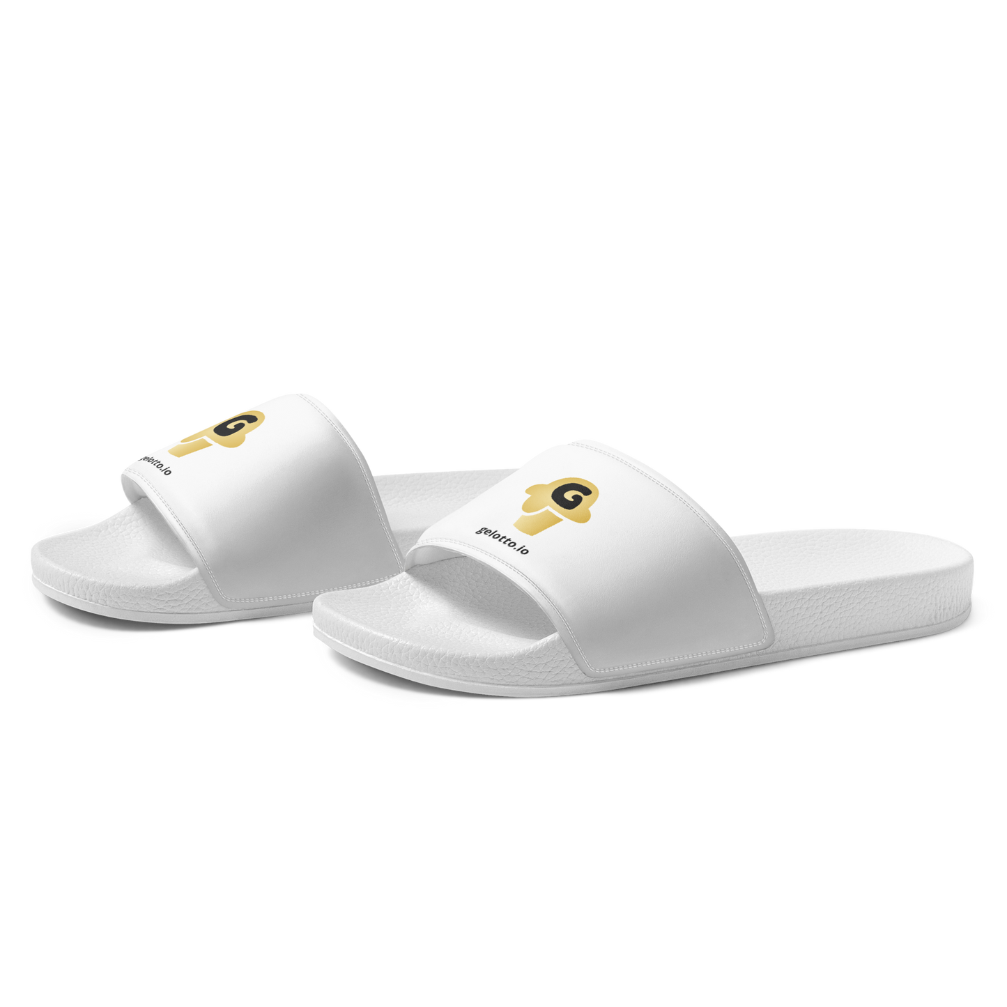 Gelotto logo Men’s slides (gold and black logo)