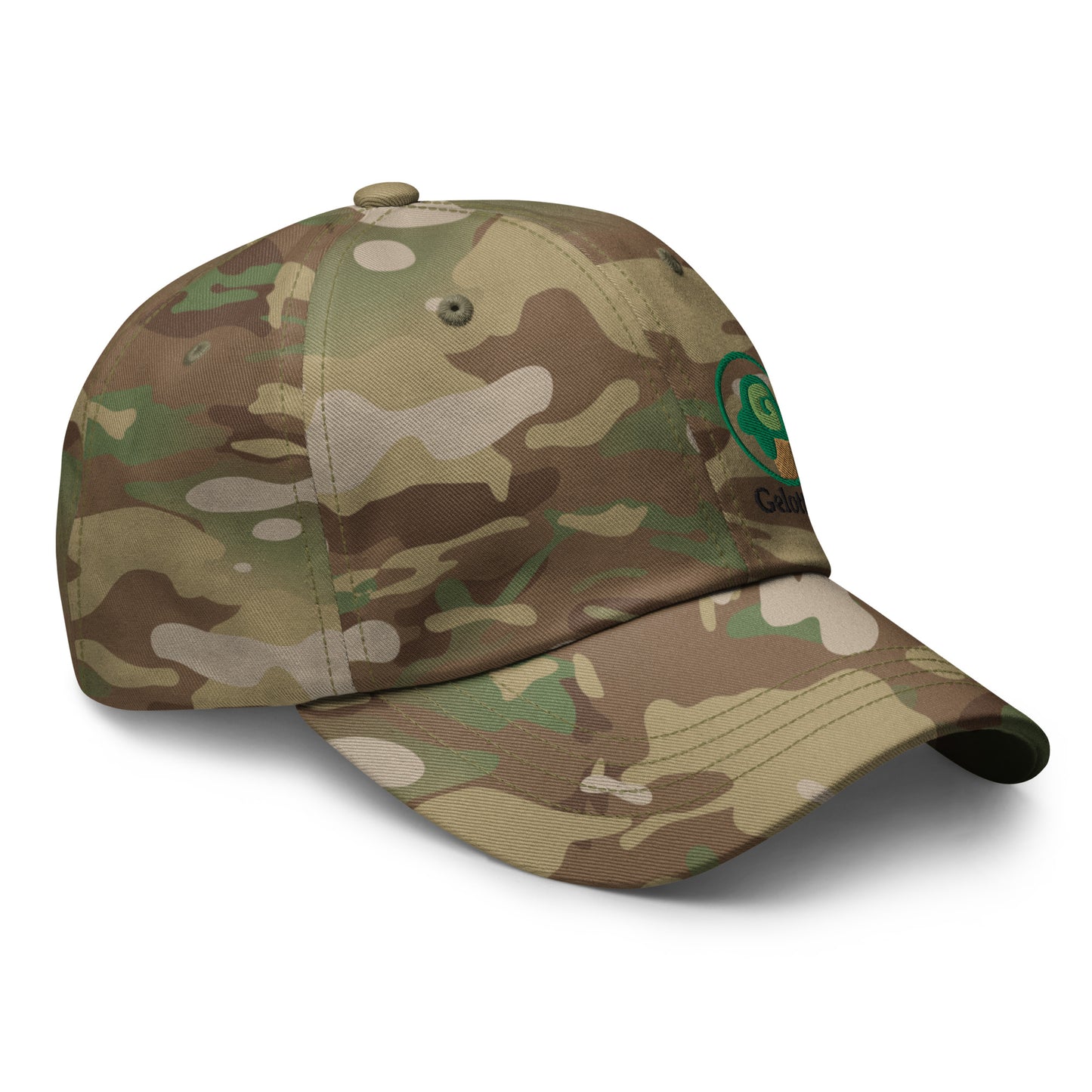 Gelotto logo Multicam Dad hat (green and black logo)