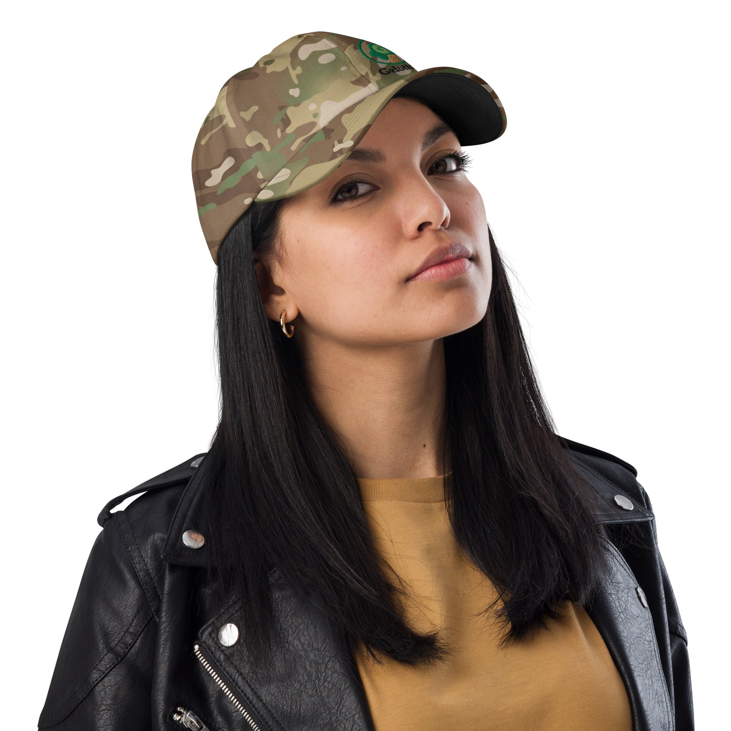 Gelotto logo Multicam Dad hat (green and black logo)