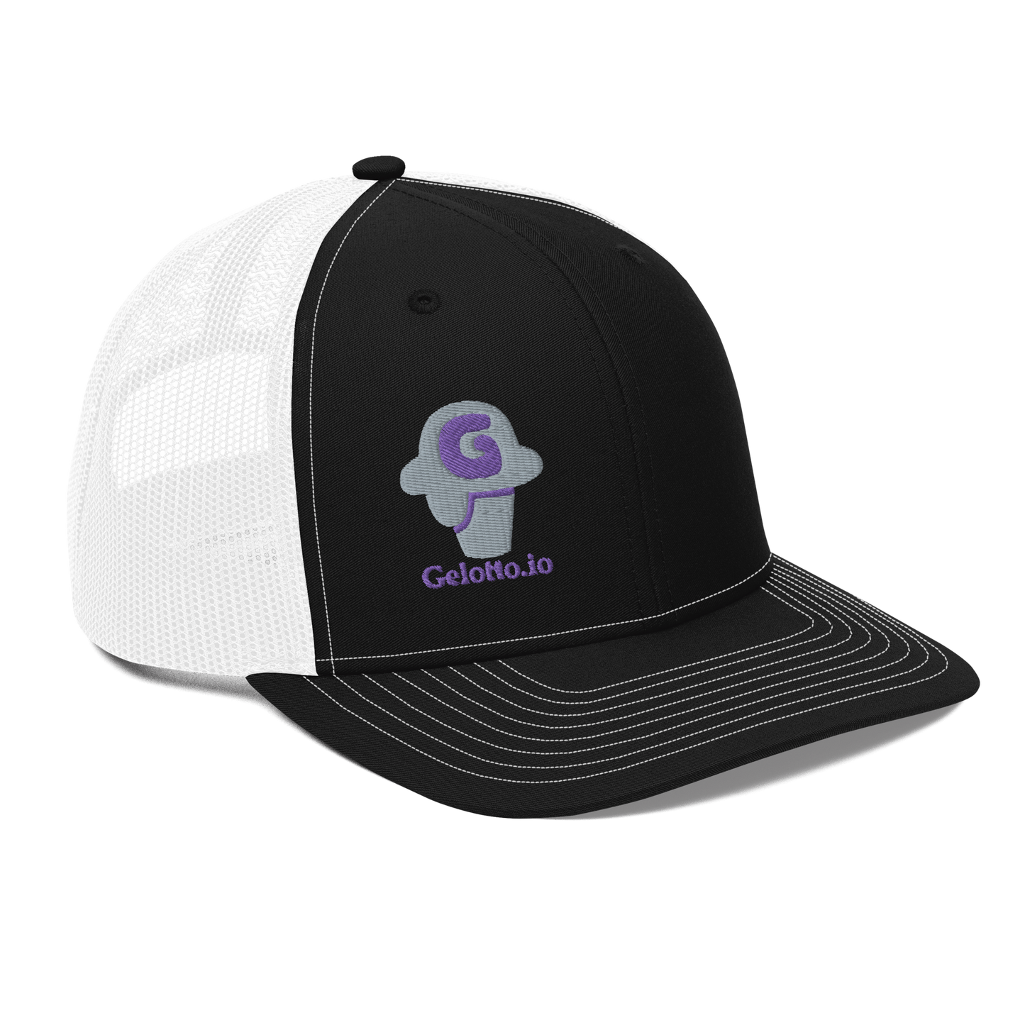 Gelotto logo Trucker Cap (purple and grey logo)