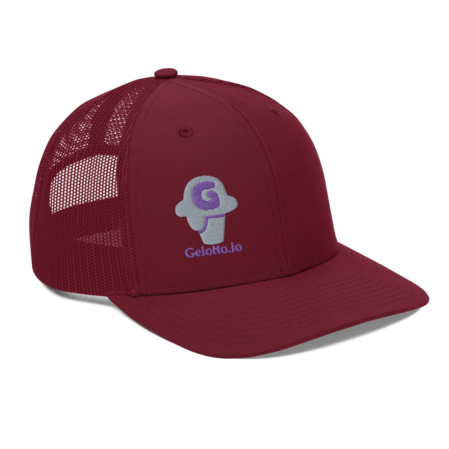 Gelotto logo Trucker Cap (purple and grey logo)