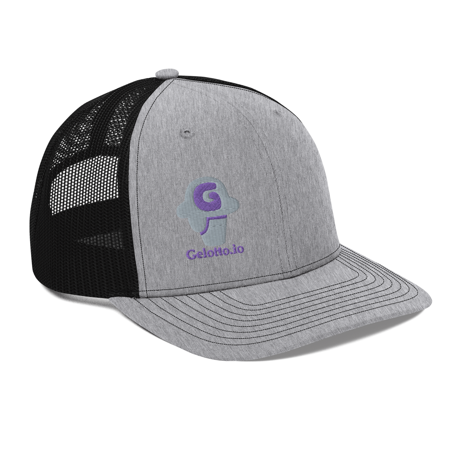 Gelotto logo Trucker Cap (purple and grey logo)