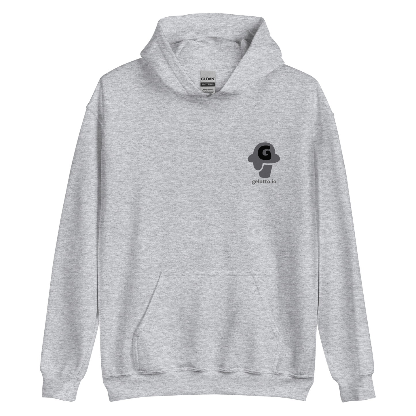 Gelotto logo Unisex Hoodie (grey and black logo)