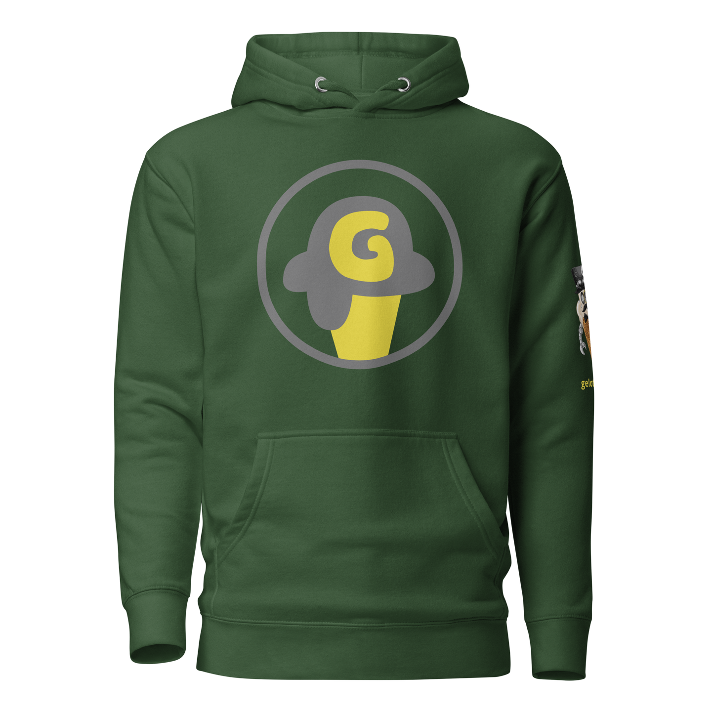 Series 1 NFT / Gelotto logo Unisex Hoodie (grey and yellow logo)