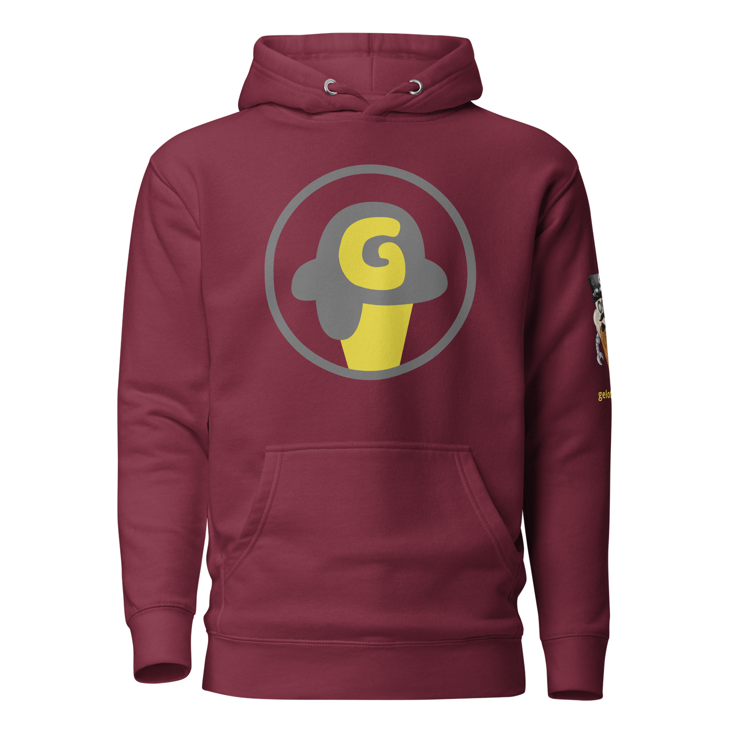 Series 1 NFT / Gelotto logo Unisex Hoodie (grey and yellow logo)