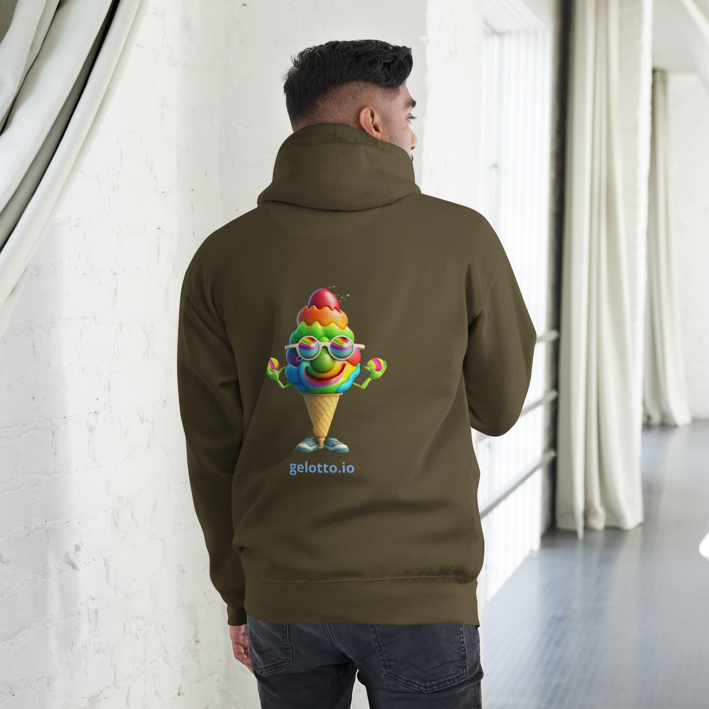 Mostro del Gelotto Unisex Hoodie (Rainbow Mostro 2)