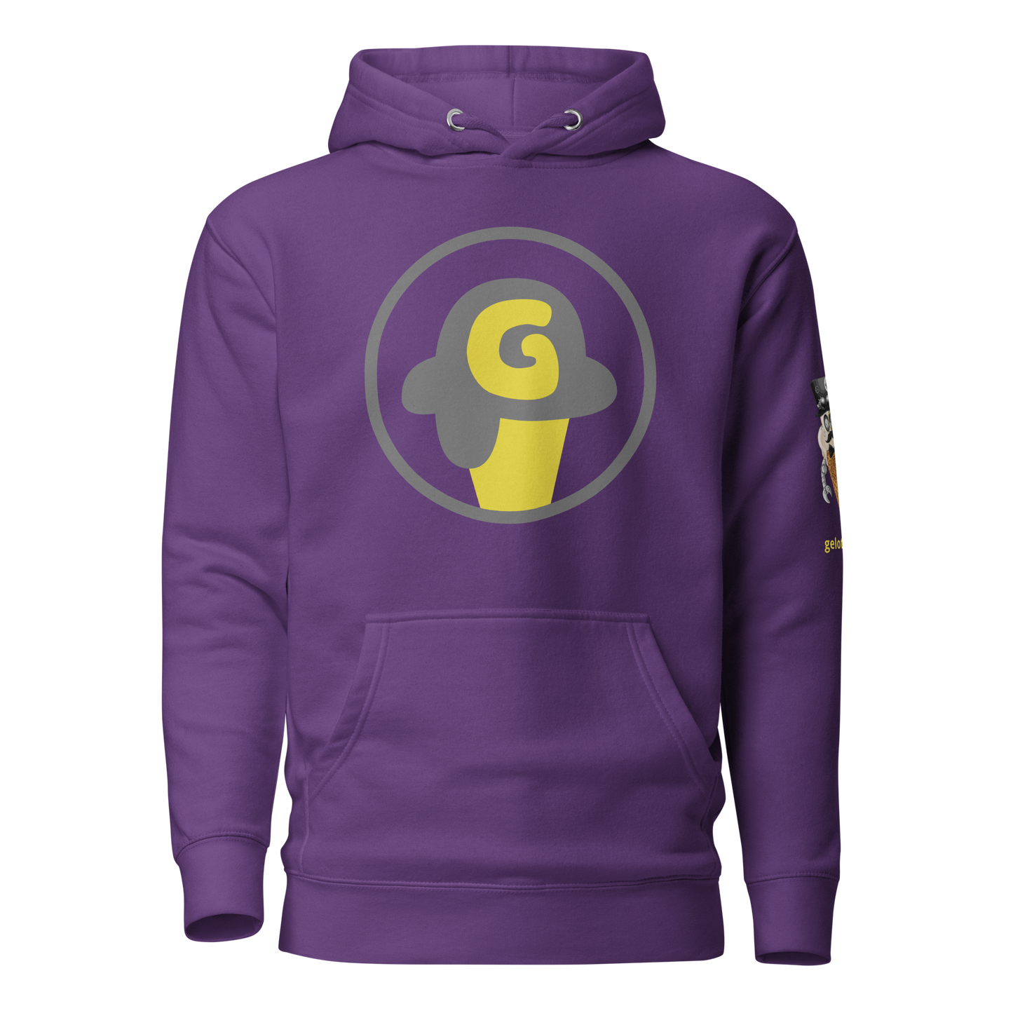Series 1 NFT / Gelotto logo Unisex Hoodie (grey and yellow logo)