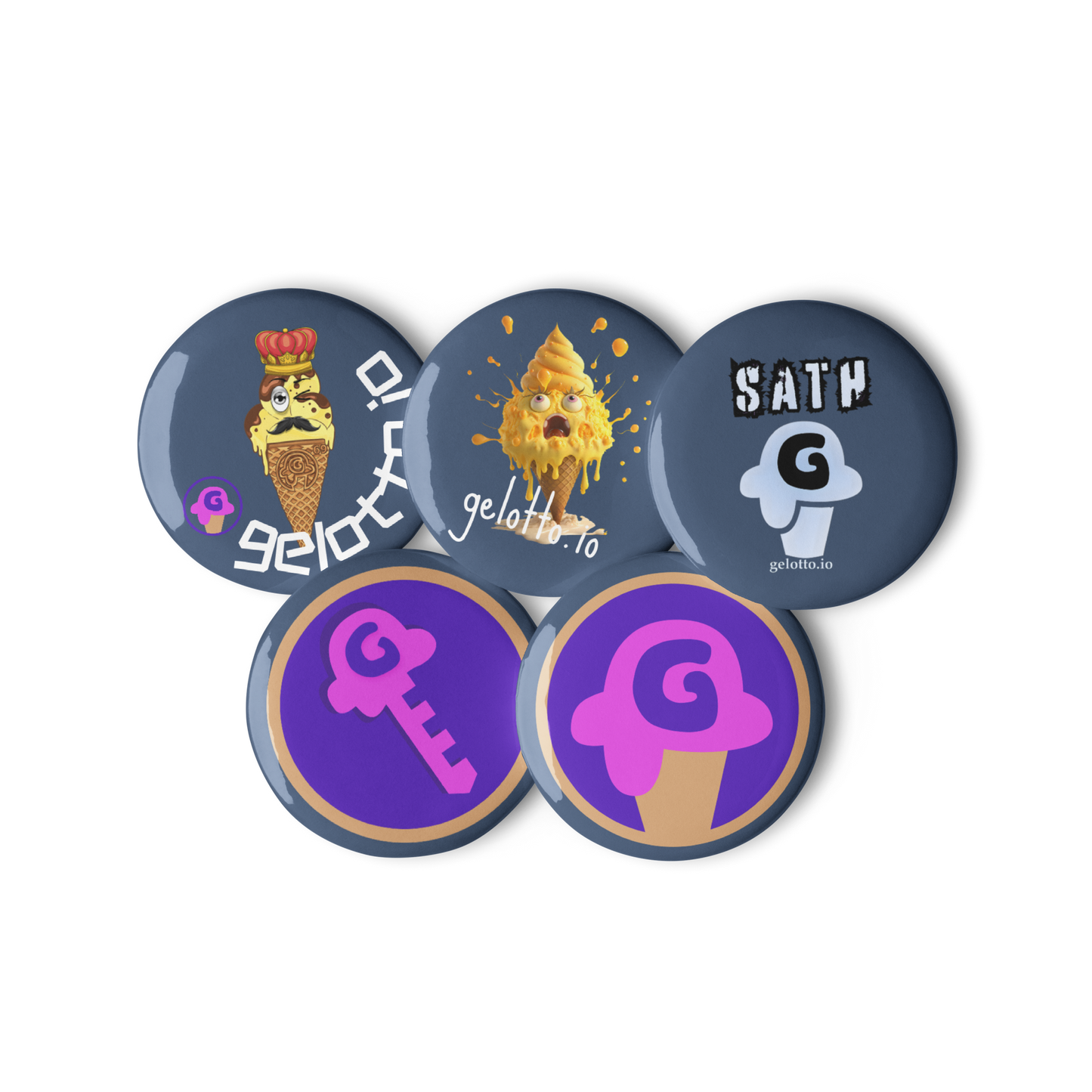 GLTO, GKEY, SATH, Mostro, Series 1, Set of pin buttons (light blue)
