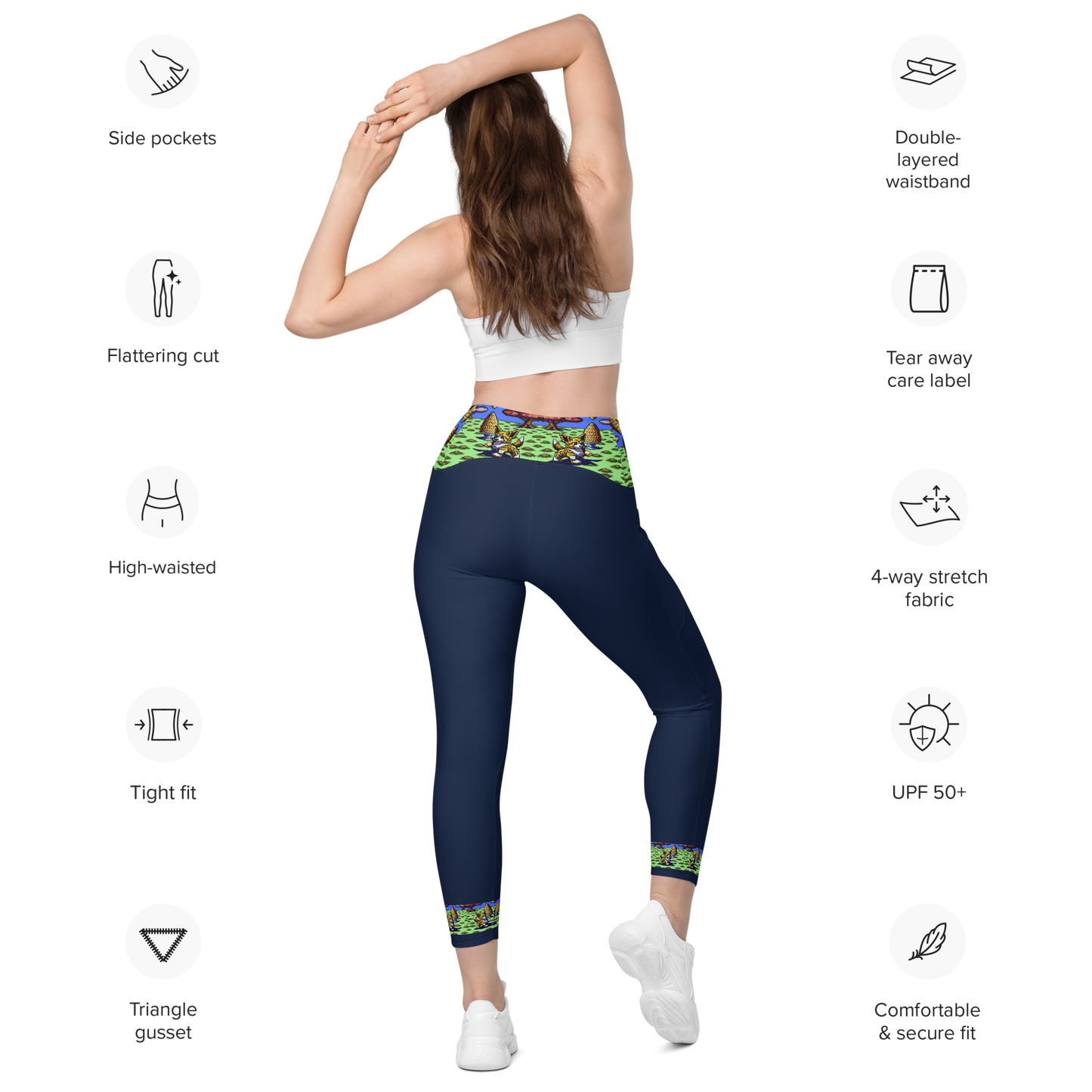 Pixel Dog Leggings with pockets