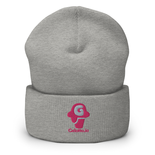 Gelotto logo Cuffed Beanie (pink logo)