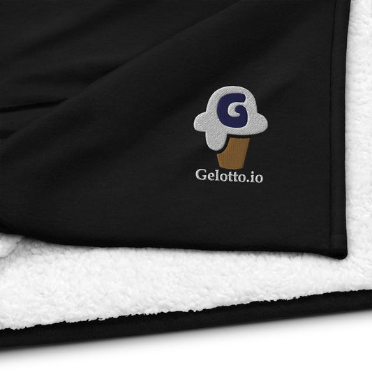 Gelotto logo Super-Soft sherpa blanket (grey and black logo)