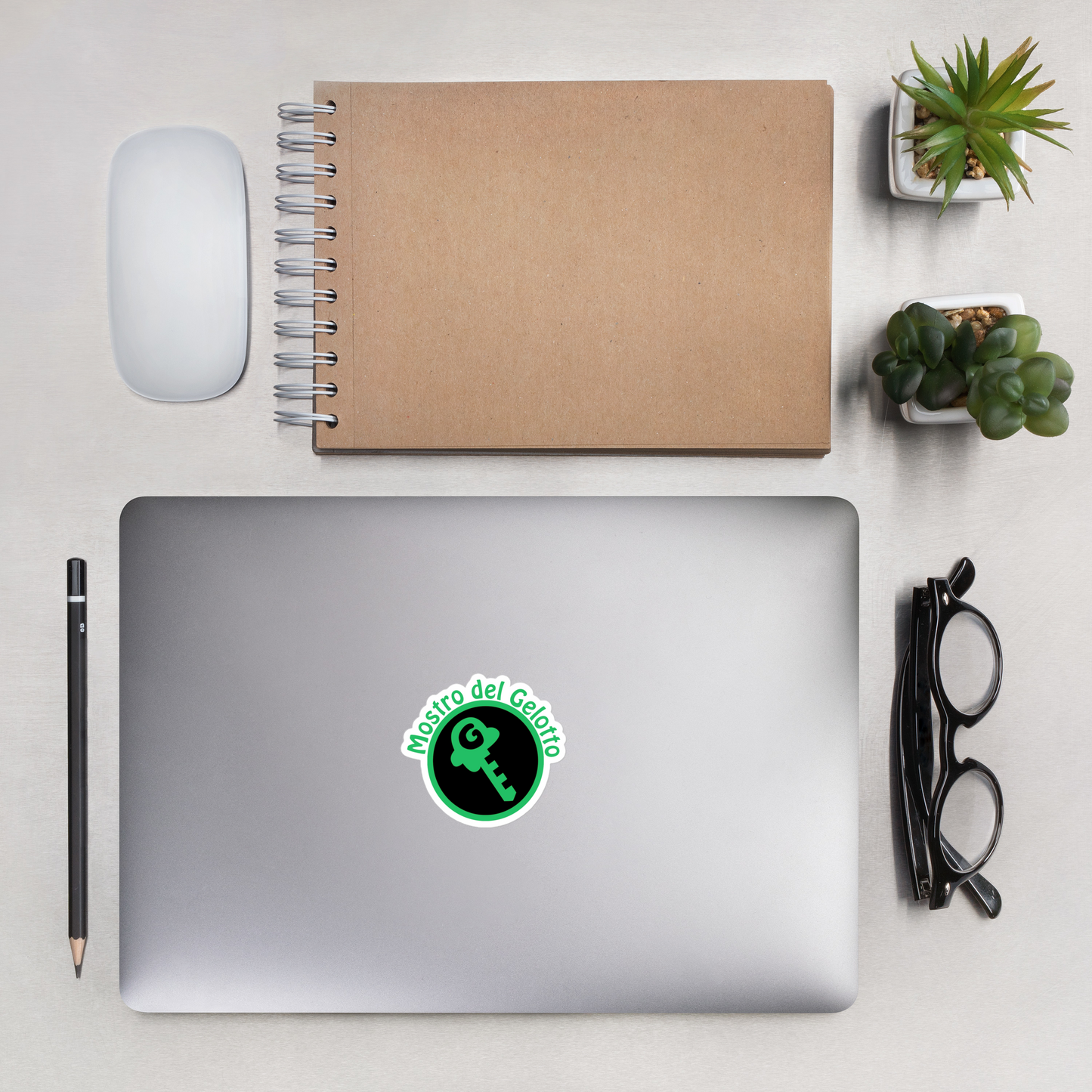 Mostro del Gelotto / GKEY Bubble-free stickers (green and black logo)