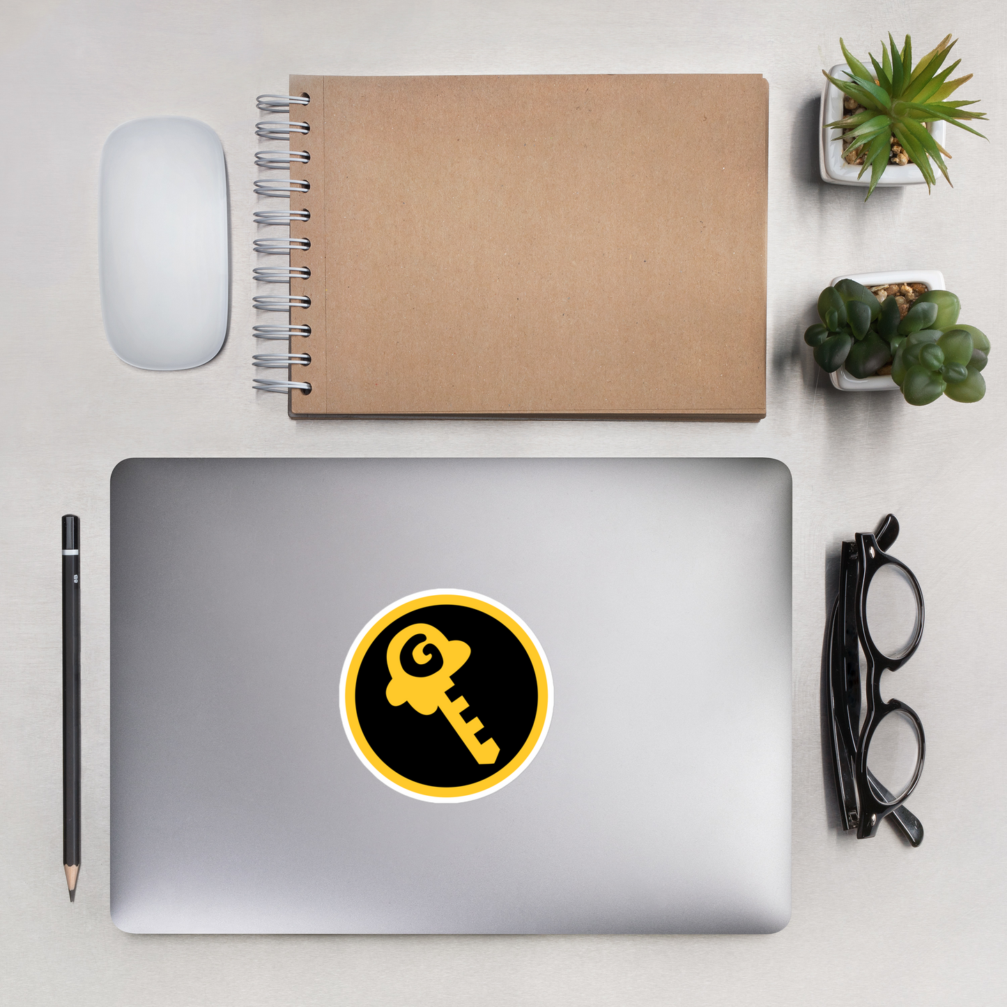 Gkey logo bubble-free stickers (yellow and black logo)