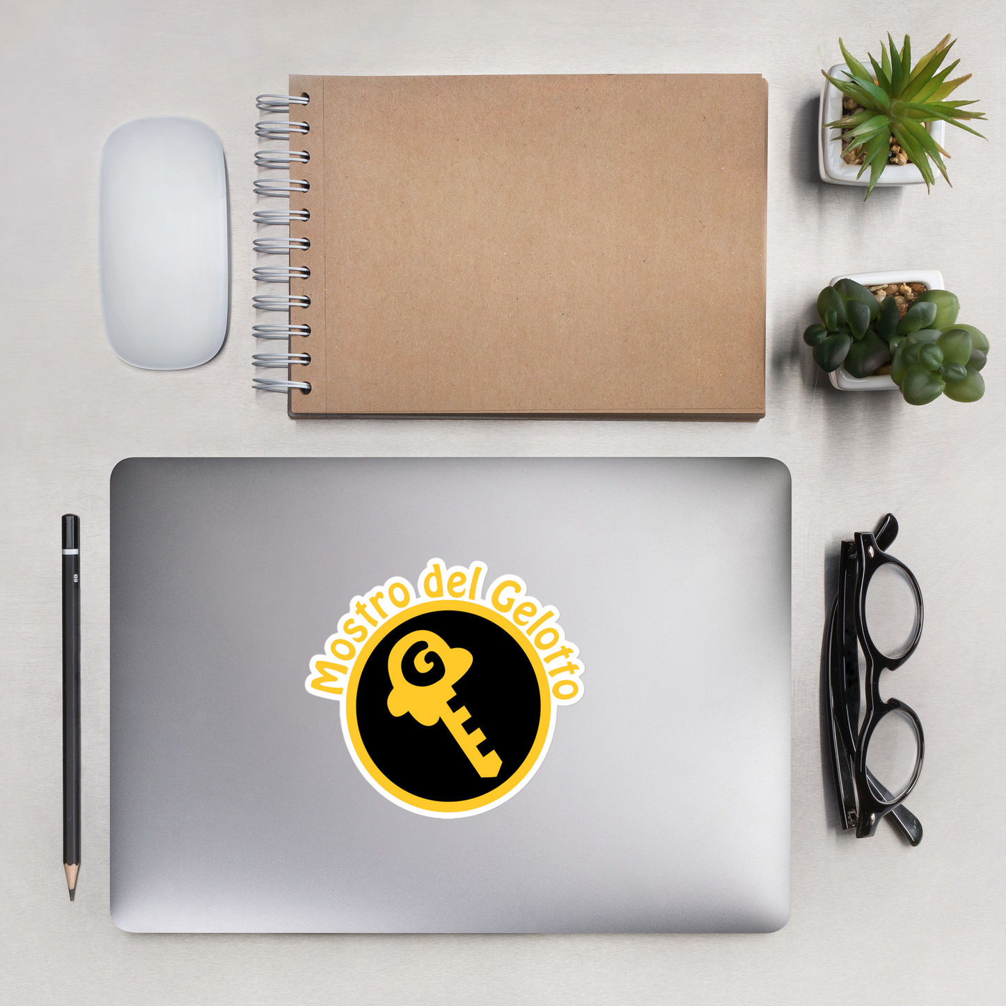 Mostro del Gelotto / Gkey Bubble-free stickers (gold and black logo)
