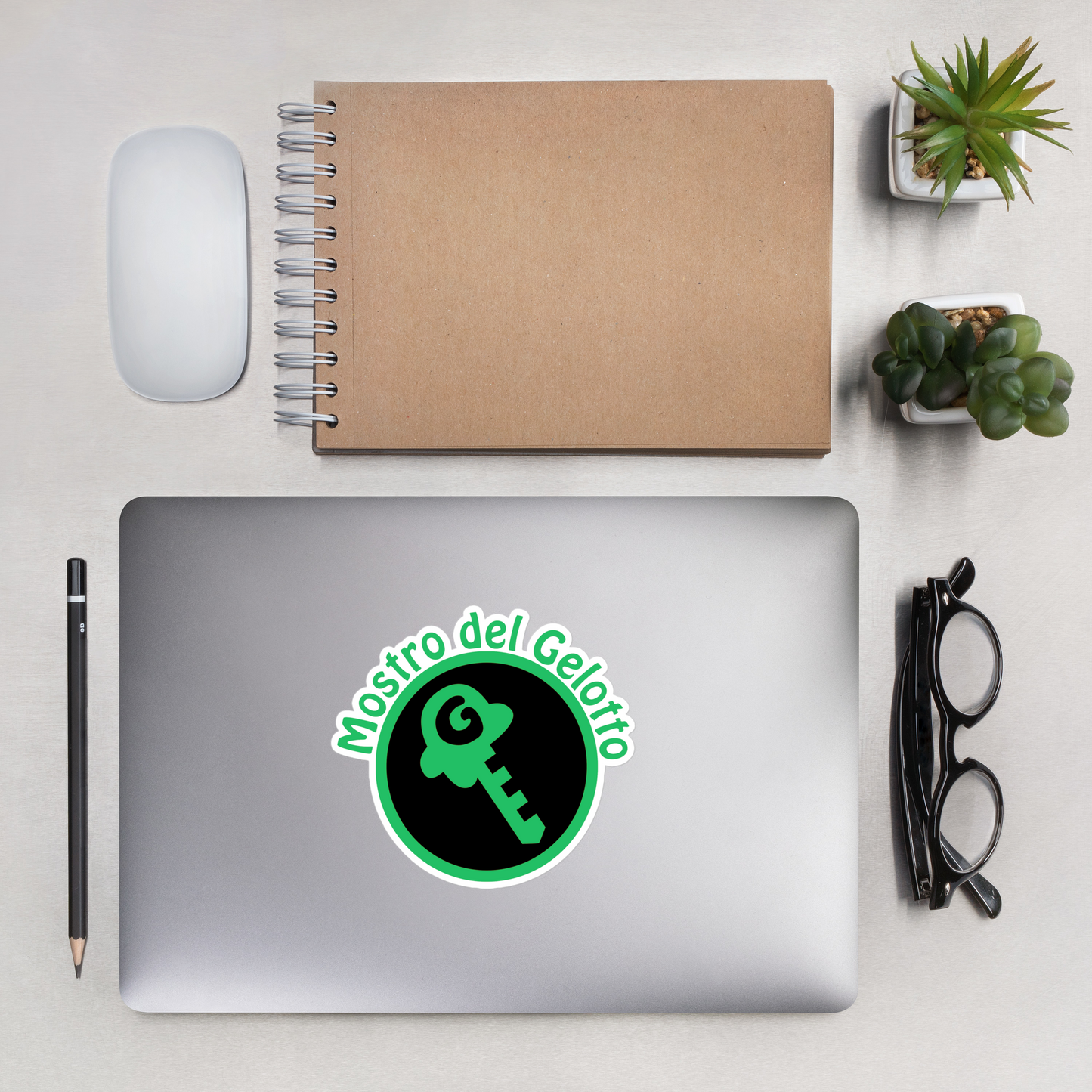 Mostro del Gelotto / GKEY Bubble-free stickers (green and black logo)